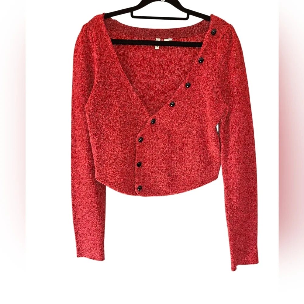 Moth By Anthropologie Wool Cardigan, Size Medium, Red, EUC - Picture 1 of 8